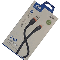 Кабел USB A мъжки, Apple Lightning VQ-D10, 2.4A, 1.20 м, ЧЕРЕН